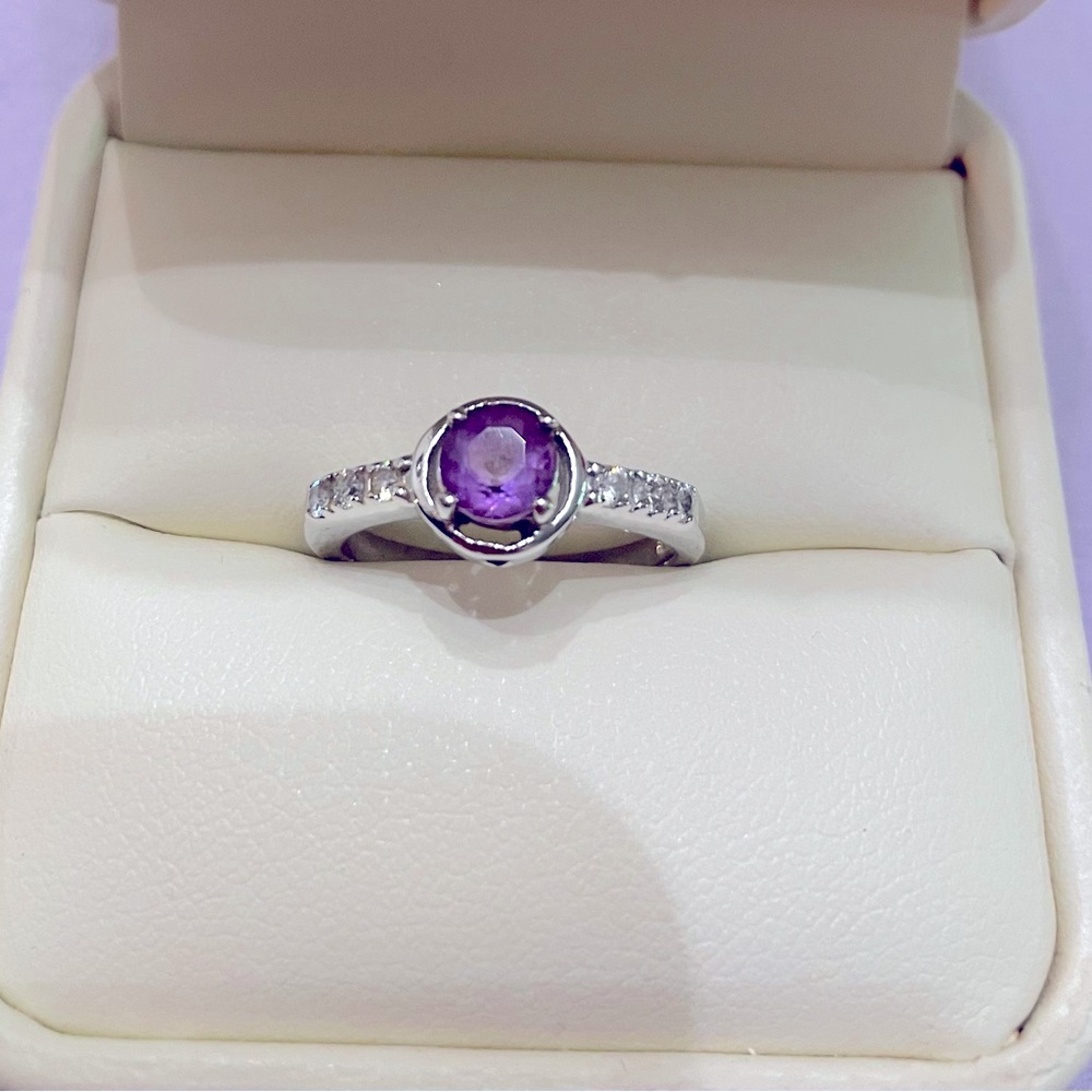 Purple Gemstone Sterling Silver Ring